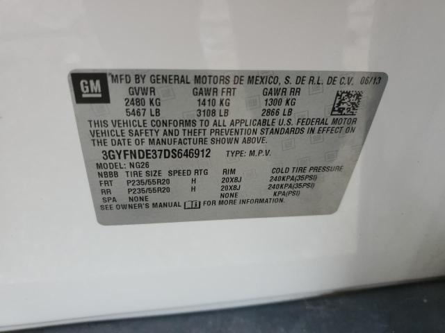 3GYFNDE37DS646912 - 2013 CADILLAC SRX PERFOR 白色 照片 10