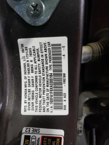 19XFA1F6XAE000184 - 2010 HONDA CIVIC LX-S رمادي صورة 10