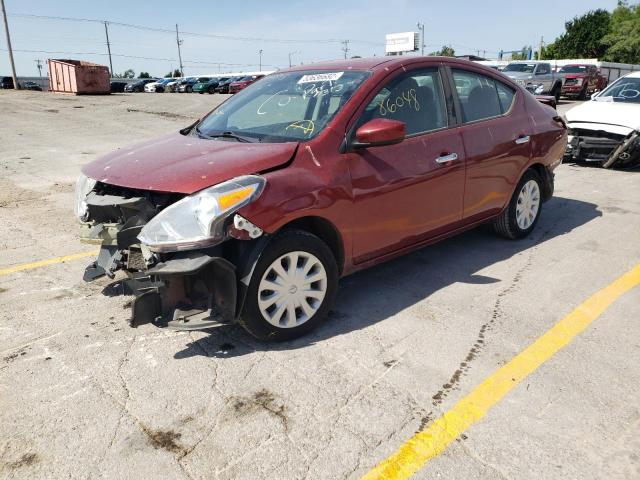 3N1CN7AP4JL804313 - 2018 NISSAN VERSA S MAROON photo 2