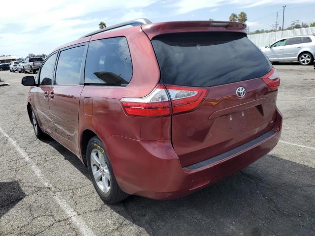 5TDKZ3DC7HS792175 - 2017 TOYOTA SIENNA LE RED photo 3