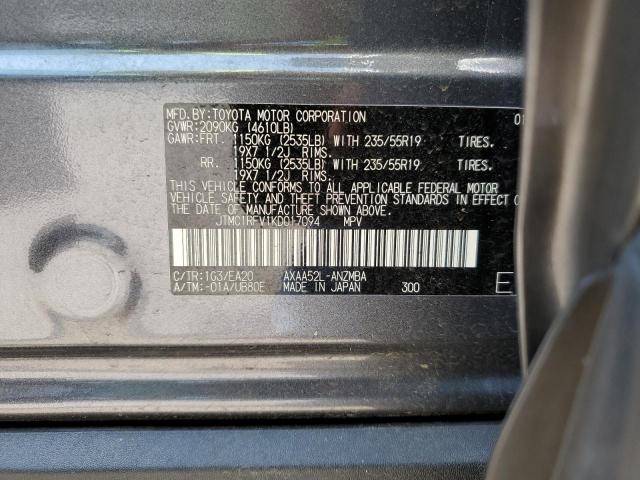 JTMC1RFV1KD017094 - 2019 TOYOTA RAV4 XLE P GRAY photo 10