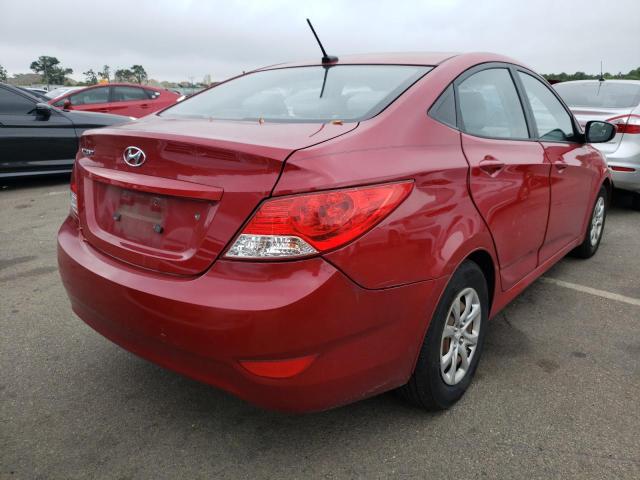 KMHCT4AEXDU516365 - 2013 HYUNDAI ACCENT RED photo 4