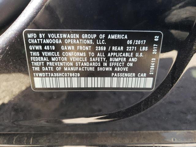 1VWDT7A35HC078629 - 2017 VOLKSWAGEN PASSAT R-LINE  foto 10