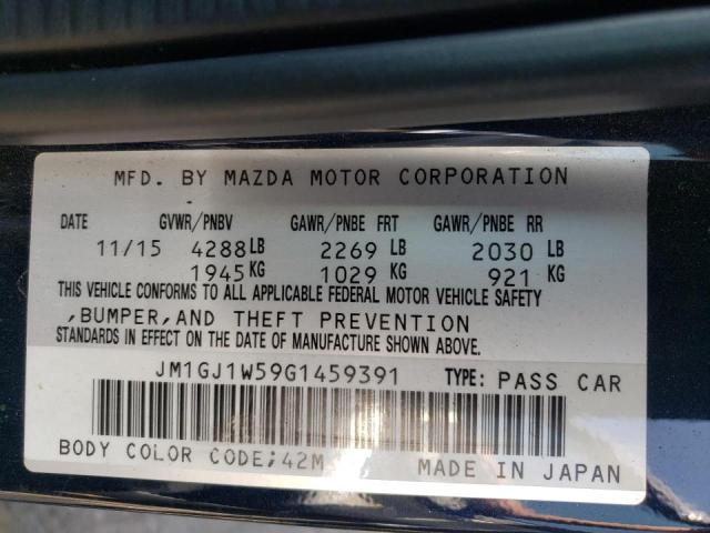 JM1GJ1W59G1459391 - 2016 MAZDA 6 GRAND TOURING  photo 10