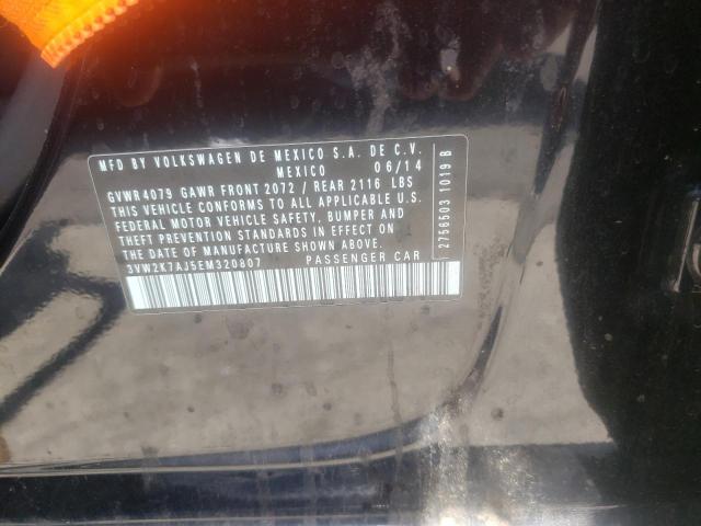 3VW2K7AJ5EM320807 - 2014 VOLKSWAGEN JETTA BASE أسود صورة 10