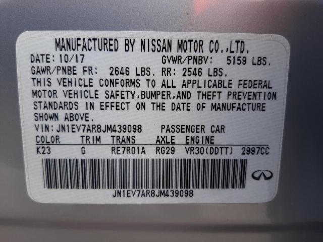 JN1EV7AR8JM439098 - 2018 INFINITI Q50 LUXE Boz foto 10