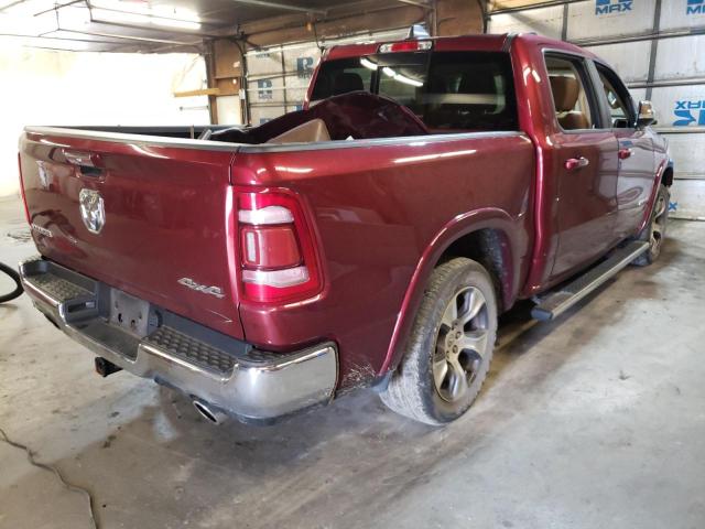 1C6SRFJT0KN636876 - 2019 RAM 1500 LARAM BURGUNDY photo 4