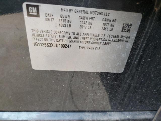 1G1125S3XJU109247 - 2018 CHEVROLET IMPALA PRE ტალღისფერი ფოტო 10