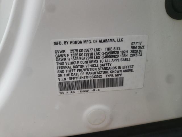 5FRYD4H87HB043562 - 2017 ACURA MDX ADVANC 白色 照片 10
