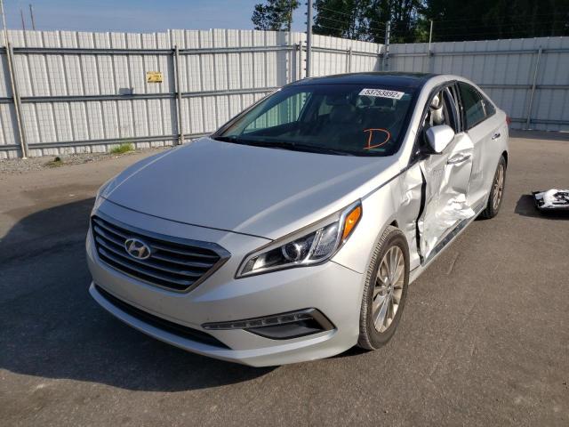 5NPE34AF8FH068419 - 2015 HYUNDAI SONATA SPO SILVER photo 2