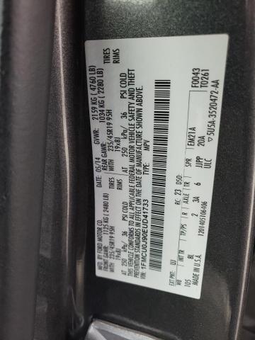 1FMCU0J90EUD41733 - 2014 FORD ESCAPE TIT GRAY photo 10