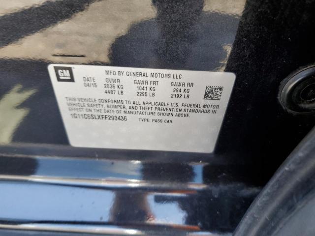 1G11C5SLXFF293436 - 2015 CHEVROLET MALIBU 1LT CHARCOAL photo 10