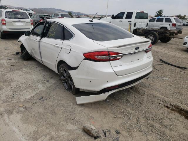 3FA6P0VP7HR380547 - 2017 FORD FUSION SPO WHITE photo 3