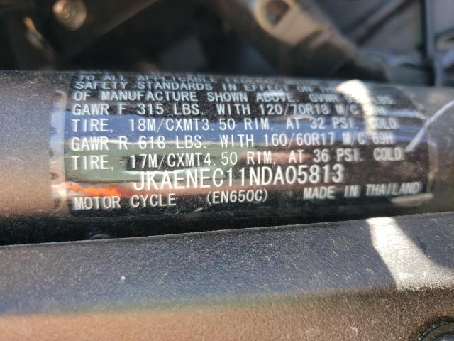 JKAENEC11NDA05813 - 2022 KAWASAKI EN650 C WHITE photo 10