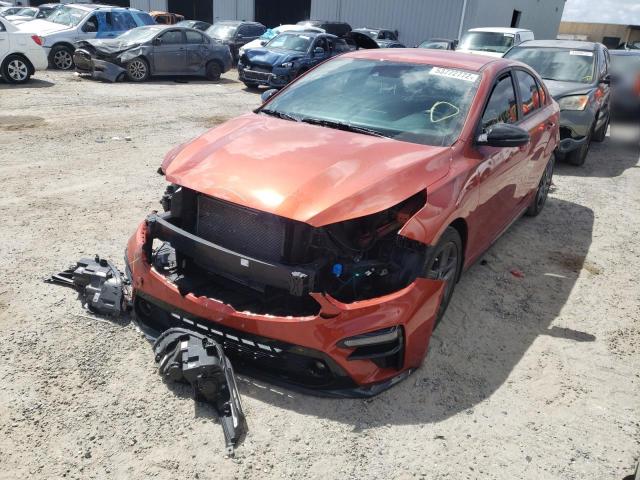 3KPF34AD7ME299137 - 2021 KIA FORTE GT L ORANGE photo 2