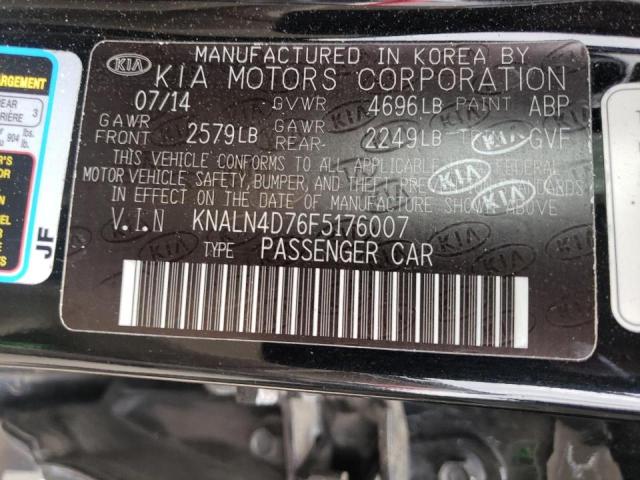 KNALN4D76F5176007 - 2015 KIA CADENZA PR BLACK photo 10