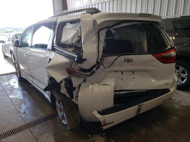 5TDKZ3DC5LS022971 - 2020 TOYOTA SIENNA LE WHITE photo 3