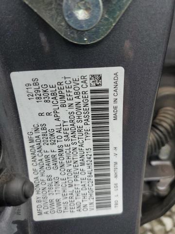 2HGFC2F84LH524215 - 2020 HONDA CIVIC SPOR GRAY photo 10