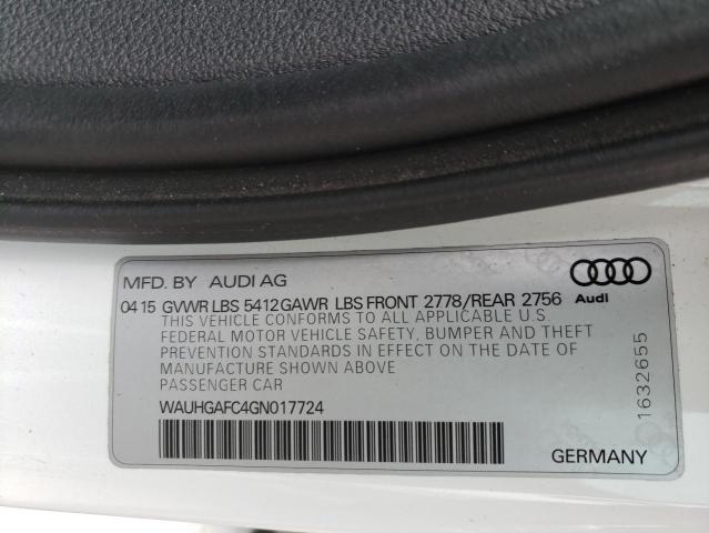 WAUHGAFC4GN017724 - 2016 AUDI A6 PRESTIGE  照片 10