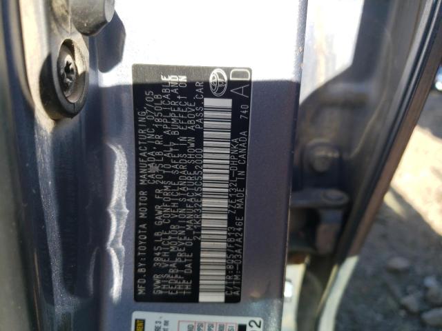 2T1KR32EX5C552000 - 2005 TOYOTA MATRIX BLUE photo 10