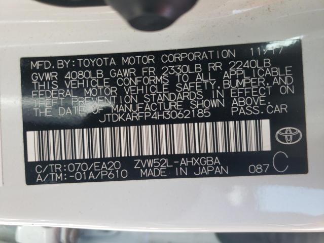 JTDKARFP4H3062185 - 2017 TOYOTA PRIUS PRIME  photo 10