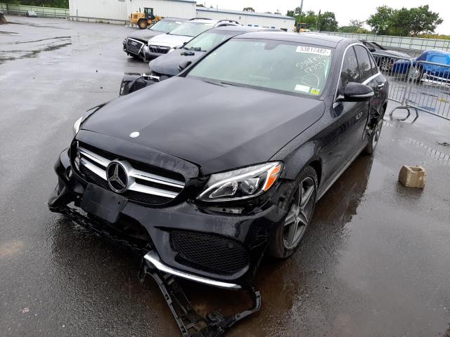 55SWF4KB7GU172356 - 2016 MERCEDES-BENZ C300 BLACK photo 2