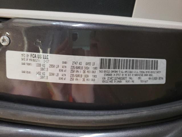 2C4RC1GG7HR650677 - 2017 CHRYSLER PACIFICA L GRAY photo 10