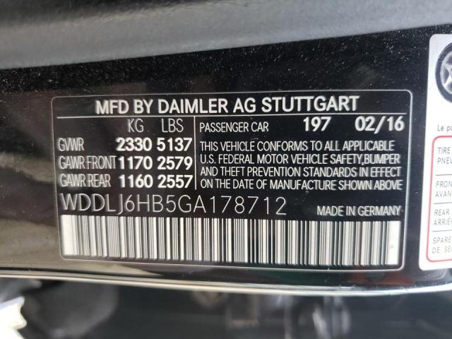 WDDLJ6HB5GA178712 - 2016 MERCEDES-BENZ CLS 400 4M BLACK photo 10