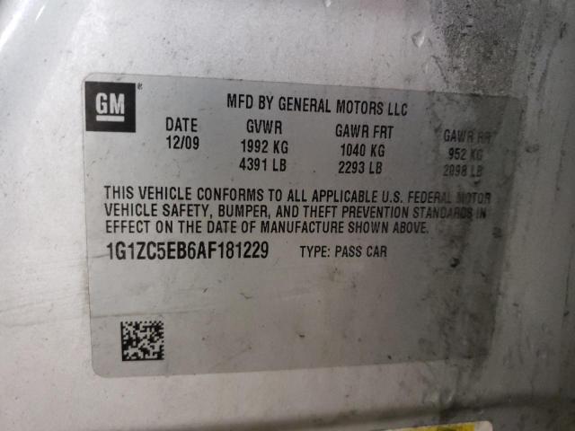 1G1ZC5EB6AF181229 - 2010 CHEVROLET MALIBU 1LT 银色 照片 10