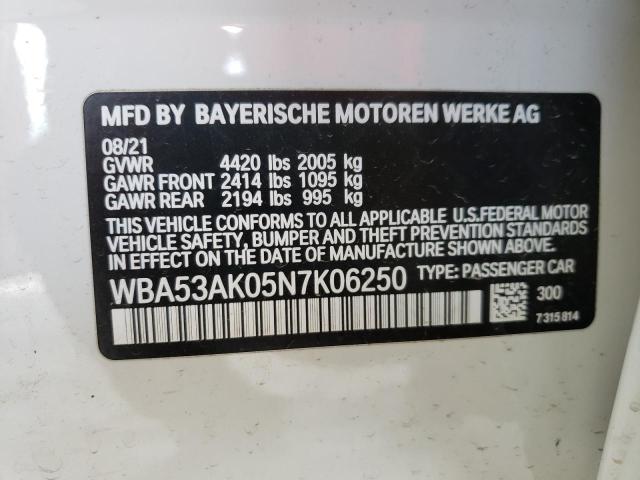 WBA53AK05N7K06250 - 2022 BMW 228I Weiß Foto 10