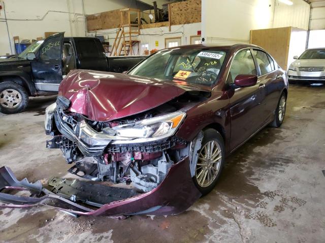 1HGCR2F33HA034523 - 2017 HONDA ACCORD LX BURGUNDY photo 2