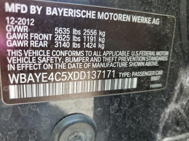 WBAYE4C5XDD137171 - 2013 BMW 740 LI BLACK photo 10