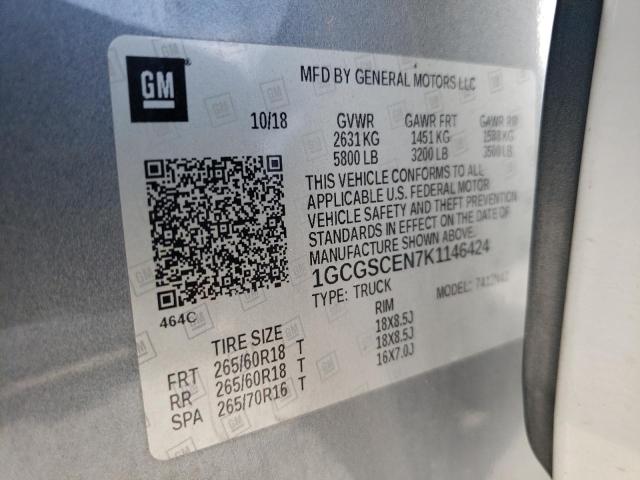 1GCGSCEN7K1146424 - 2019 CHEVROLET COLORADO L TWO TONE photo 10