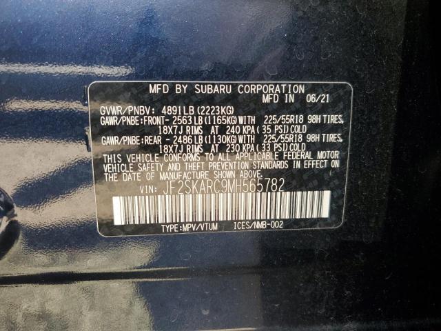 JF2SKARC9MH565782 - 2021 SUBARU FORESTER S Qara foto 10