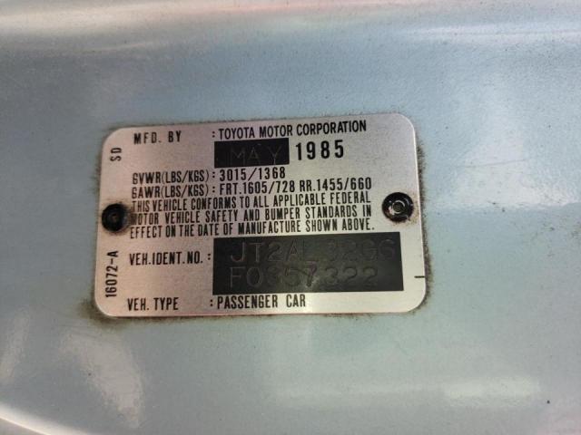 JT2AL32G6F0357322 - 1985 TOYOTA TERCEL GRAY photo 10