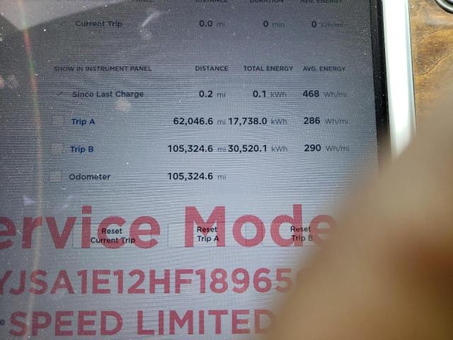 5YJSA1E12HF189650 - 2017 TESLA MODEL S წითელი ფოტო 8