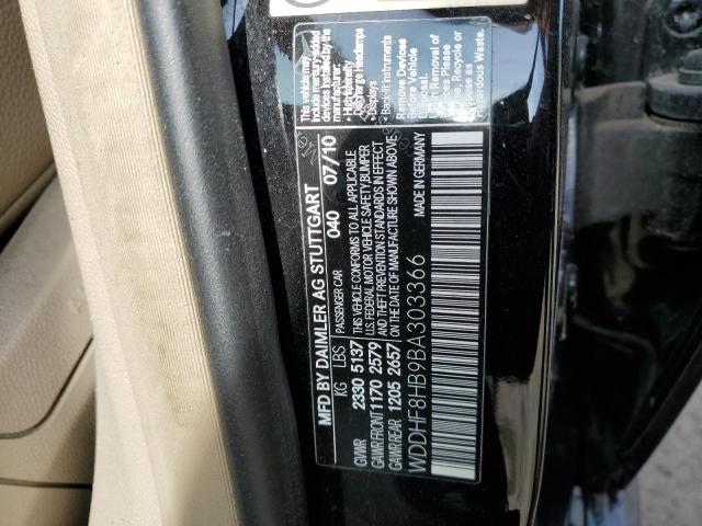 WDDHF8HB9BA303366 - 2011 MERCEDES-BENZ E 350 4MAT BLACK photo 10