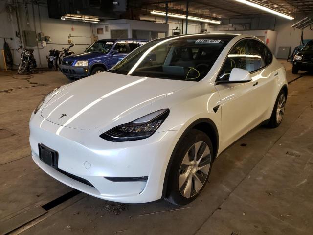 5YJYGDEE2MF069726 - 2021 TESLA MODEL Y Blanc photo 2