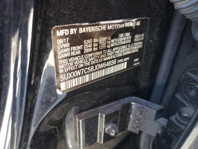 5UXXW7C58J0W64656 - 2018 BMW X4 XDRIVEM BLACK photo 10