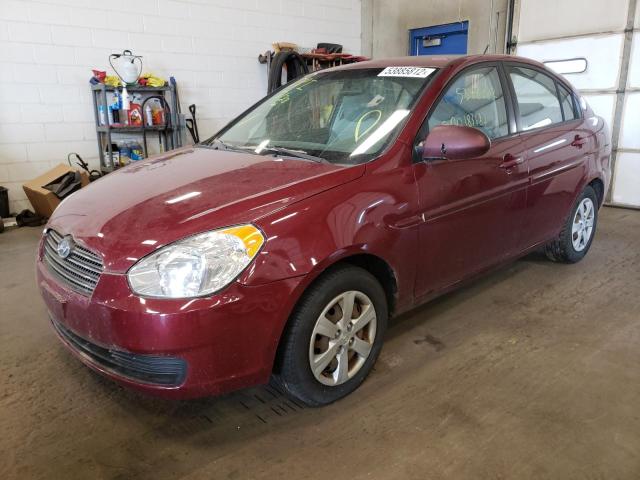 KMHCN46C59U327700 - 2009 HYUNDAI ACCENT MAROON photo 2