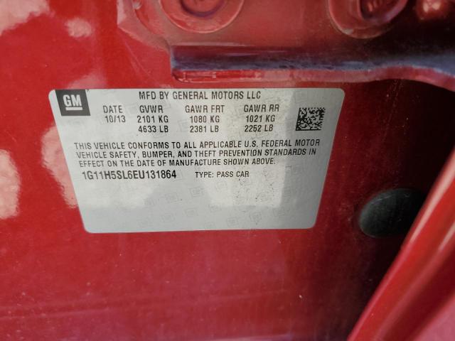1G11H5SL6EU131864 - 2014 CHEVROLET MALIBU LTZ წითელი ფოტო 10