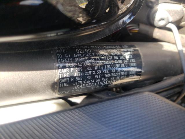JKAEXEC119DA31022 - 2009 KAWASAKI EX650 C 黑色 照片 10