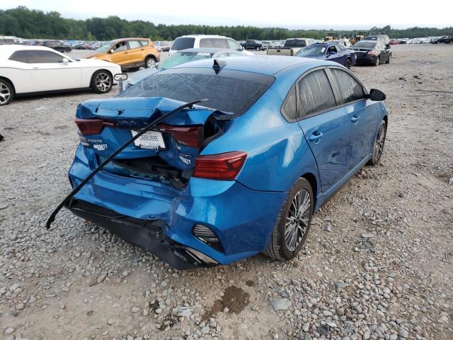 3KPF54AD3NE455749 - 2022 KIA FORTE GT L BLUE photo 4