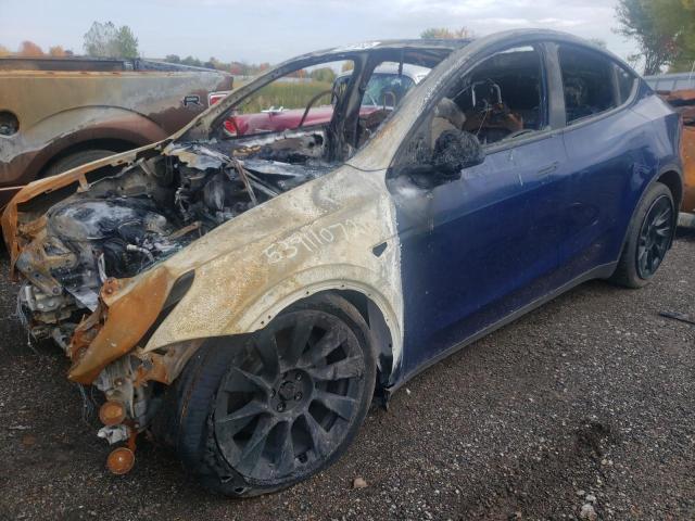 5YJYGDEE3MF108176 - 2021 TESLA MODEL Y أزرق صورة 2