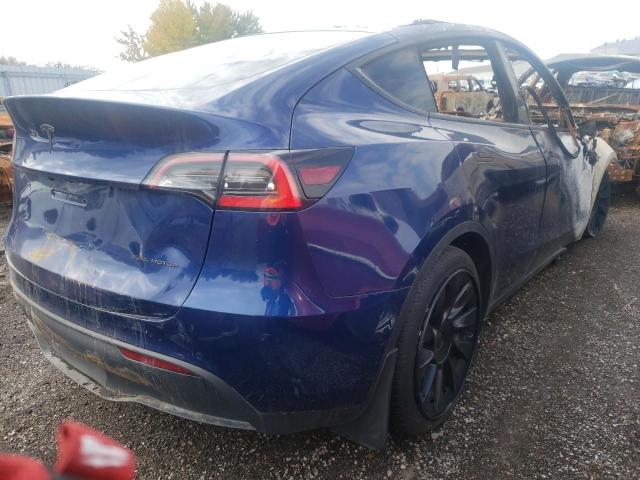 5YJYGDEE3MF108176 - 2021 TESLA MODEL Y أزرق صورة 4