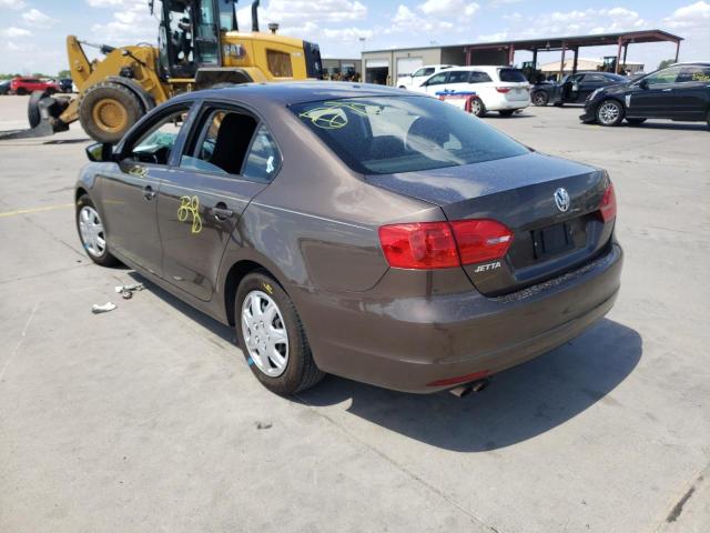 3VW2K7AJ6CM365543 - 2012 VOLKSWAGEN JETTA BASE BROWN photo 3