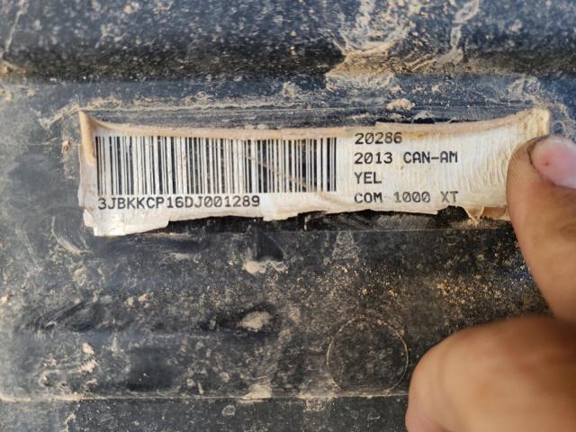 3JBKKCP16DJ001289 - 2013 CAN-AM COMMANDER YELLOW photo 10