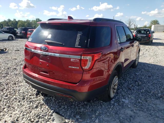 1FM5K7B80GGA60403 - 2016 FORD EXPLORER RED photo 4