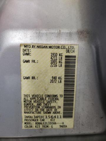 1N4AL3AP1FC156411 - 2015 NISSAN ALTIMA SILVER photo 10