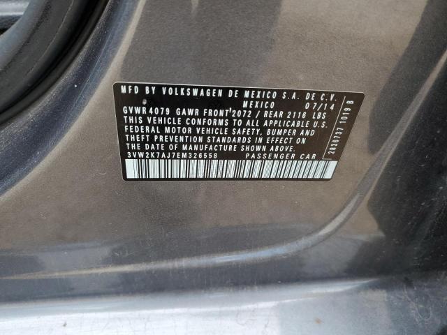 3VW2K7AJ7EM326558 - 2014 VOLKSWAGEN JETTA BASE 石墨色 照片 10
